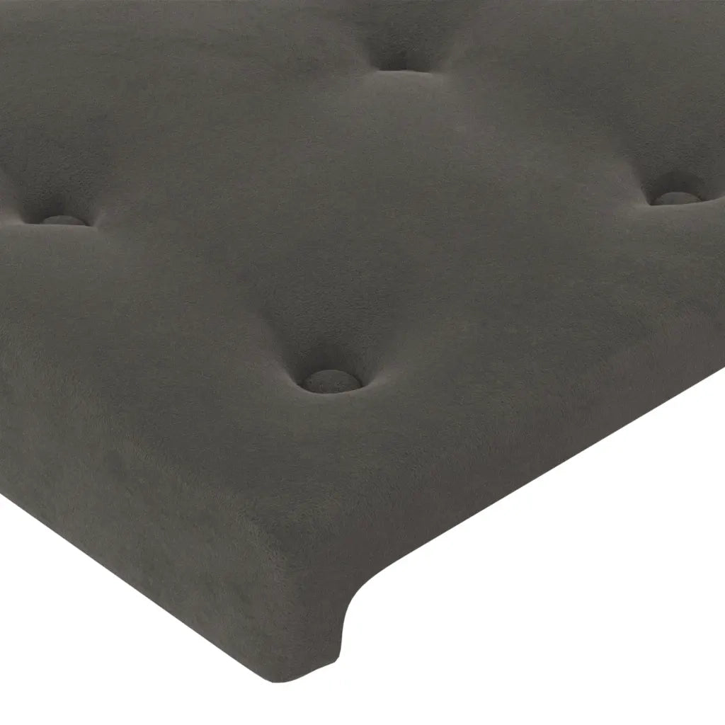Testiera | Testata ad Orecchio Grigio Scuro 93x23x78/88 cm in Velluto