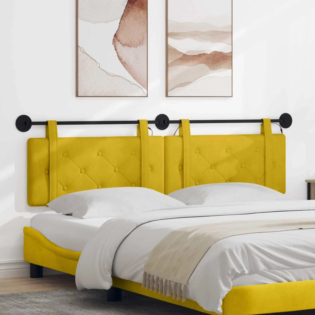 Testiera | Testata sospesa Con luce LED Giallo Velluto