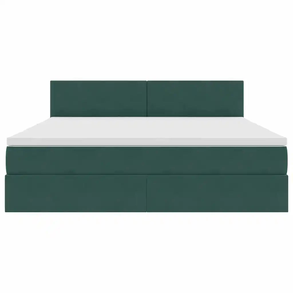 Letto con Contenitore Verde Scuro 160 x 200 cm Velluto