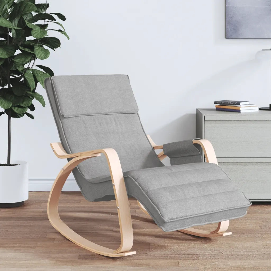 Sedia a Dondolo Grigio Chiaro in Tessuto CFW1832548