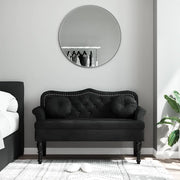Panca con Cuscini-Sgabello-Divano Nera 120,5x65x75 cm Velluto