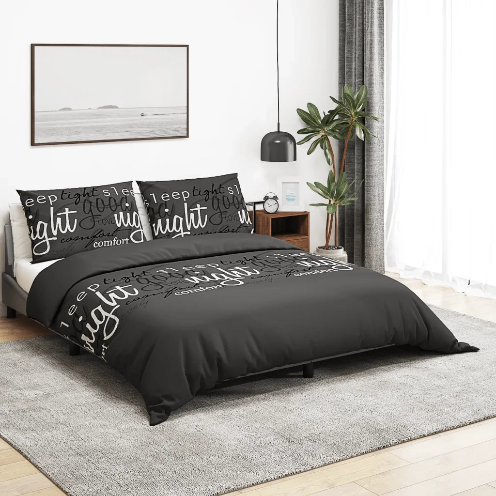 Set Copripiumino Nero 155x220 cm in Cotone 136530