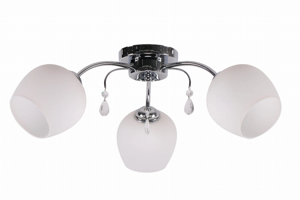 Plafoniera Candellux Zachera 3 luci E27 cromo/bianco