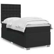 Giroletto a Molle con Materasso Nero 100x200 cm in Similpelle
