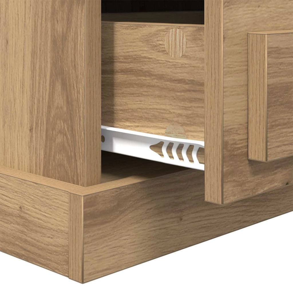 Set di 2 Comodini | Armadio da Notte | Mobiletto da notte Rovere artigianale 36 x 43 x 60 cm