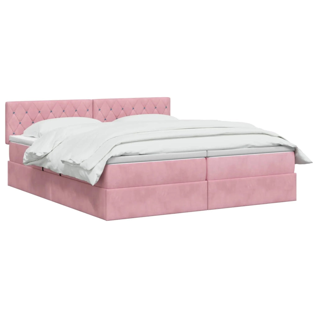 Letto con Contenitore con testiera 2 pz Rosa 3458942