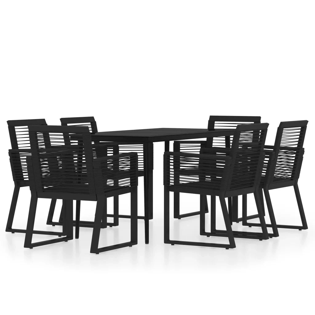 Set Mobili da Pranzo per Giardino 7 pz Nero 3099158