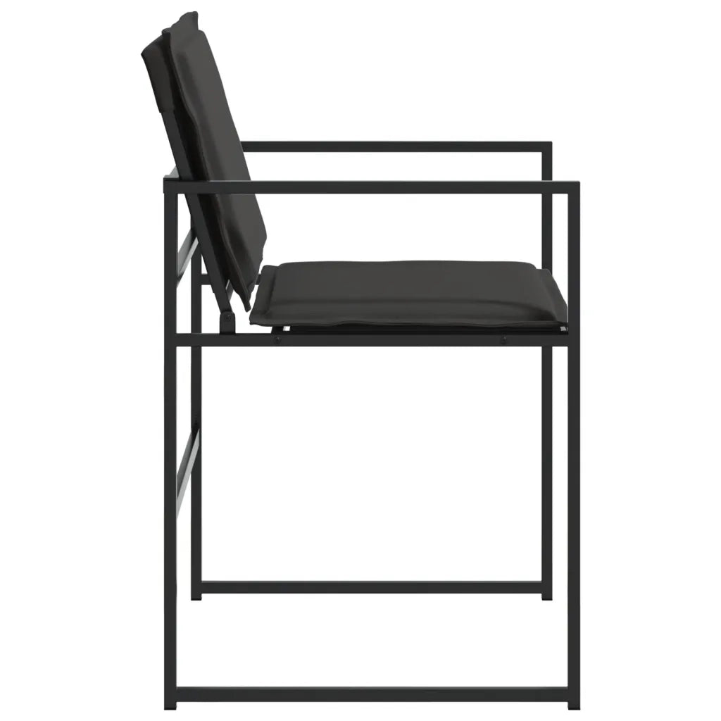 Sedie da Giardino con Cuscini 4 pz Neri in Acciaio e Textilene 4008584