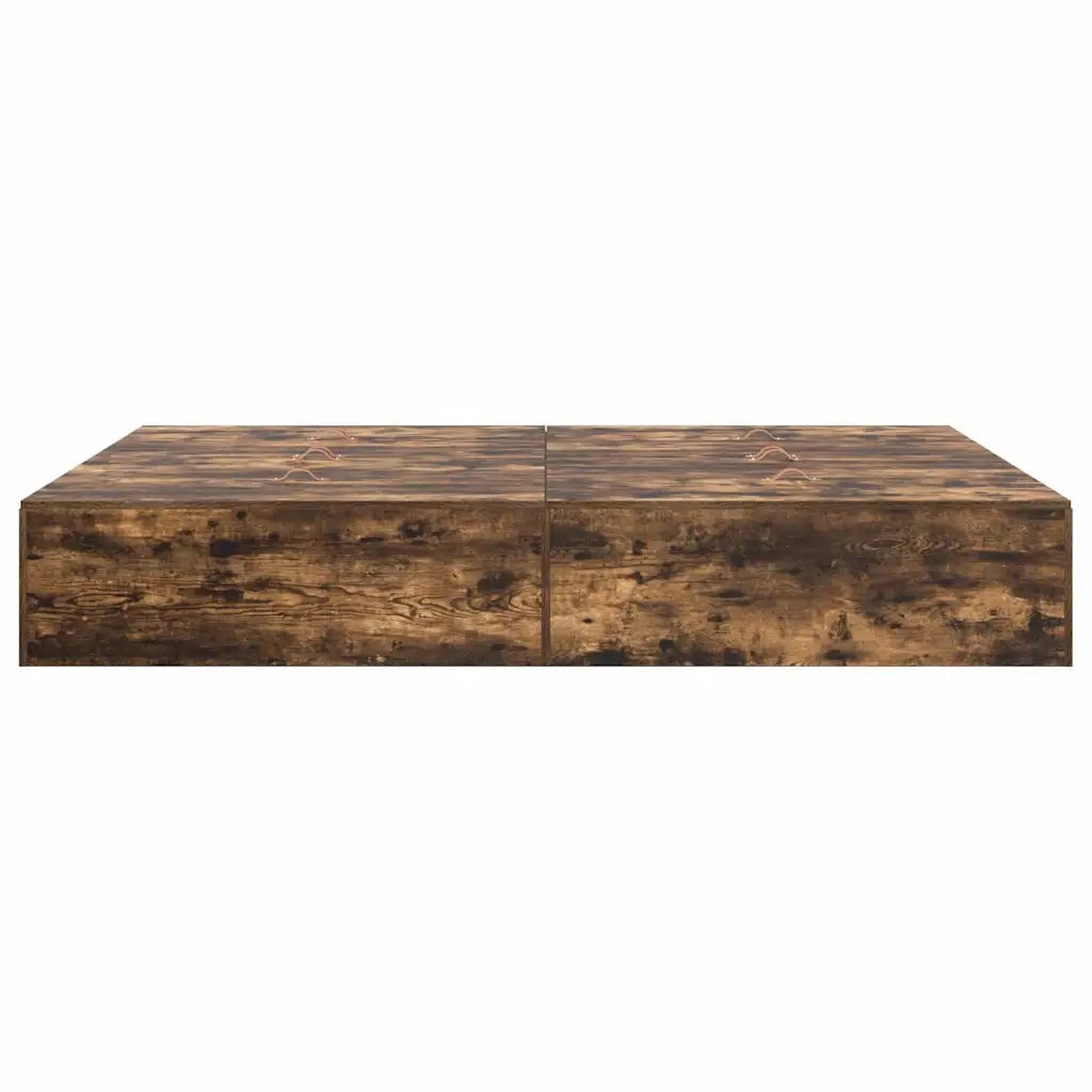 Struttura letto con contenitore Rovere fumé 140 x 190 cm 3335433
