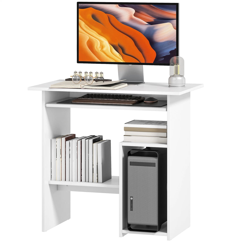 Scrivania Computer Bianca ¨C Xylo ¨C Truciolato e Metallo 80x45x75 cm