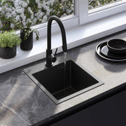 Lavello In Acciaio Leo 40 Black con rubinetto da cucina