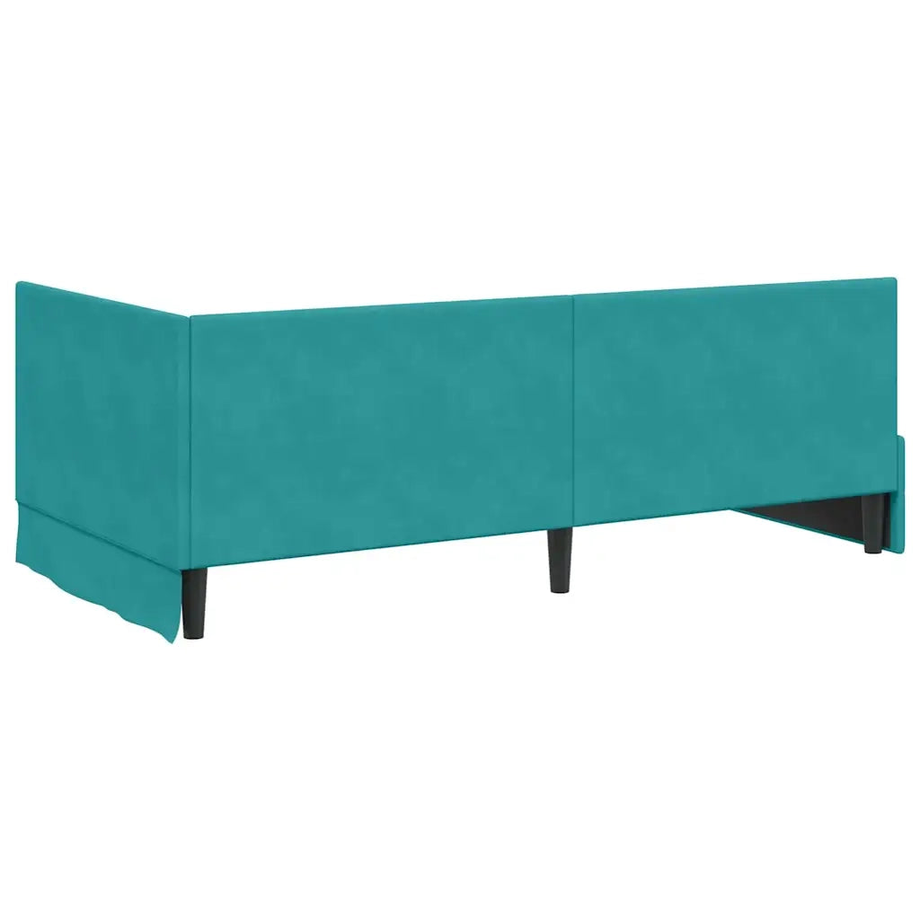 Cornice del letto ad angolo Turchese 100 cm x 200 cm Velluto 42016406
