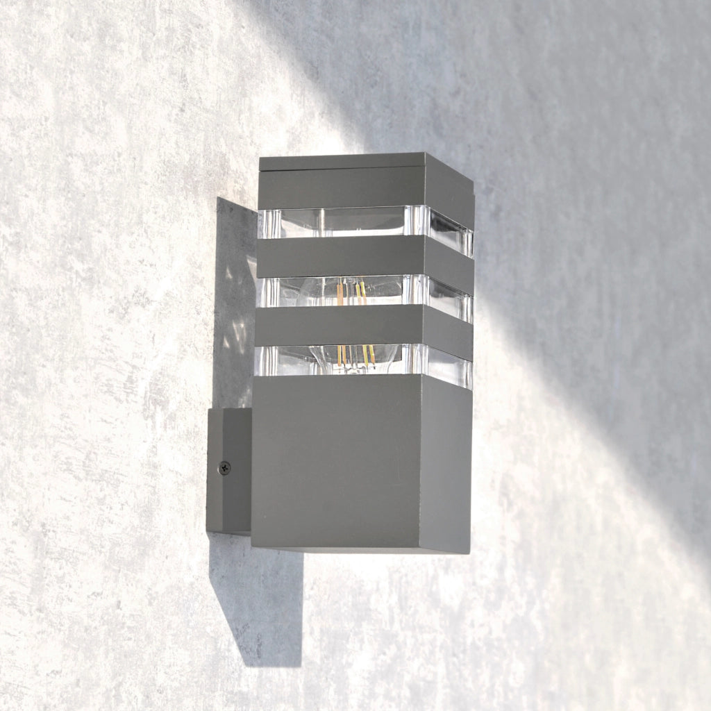 Applique esterna grafite 1xE27 IP44 Teksas Polux alluminio