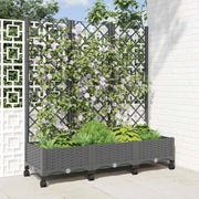 Vaso da giardino con grigliato e ruote Grigio Chiaro PP 3423054
