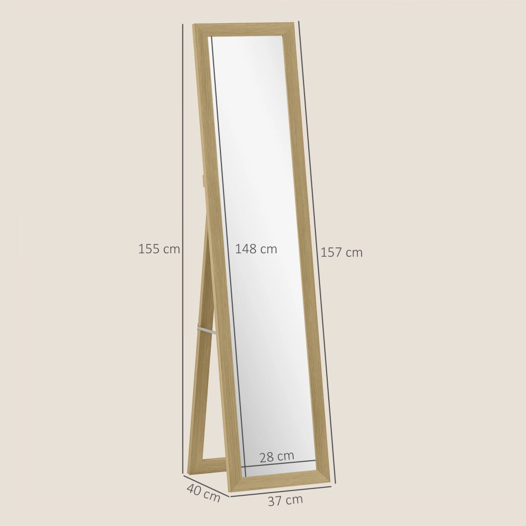 Specchio da Parete o Terra ¨C Xylo ¨C Cornice MDF Quercia 37x40x155 cm