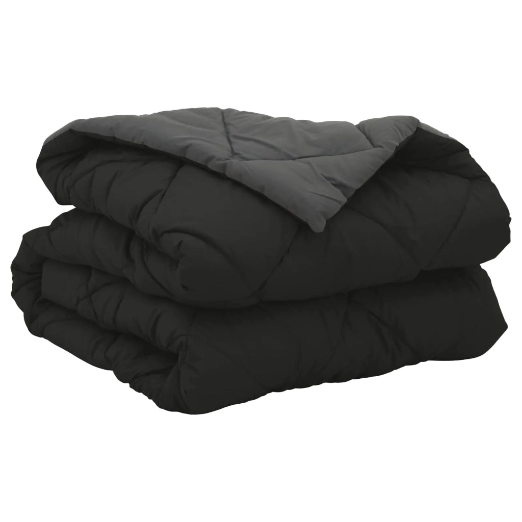 Duvet Estivo Nero e antracite 200 x 135 cm Microfibra 42025476