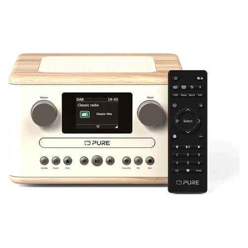 Compatto hi fi pure 255051 classic c d4 bluetooth cotton white oak