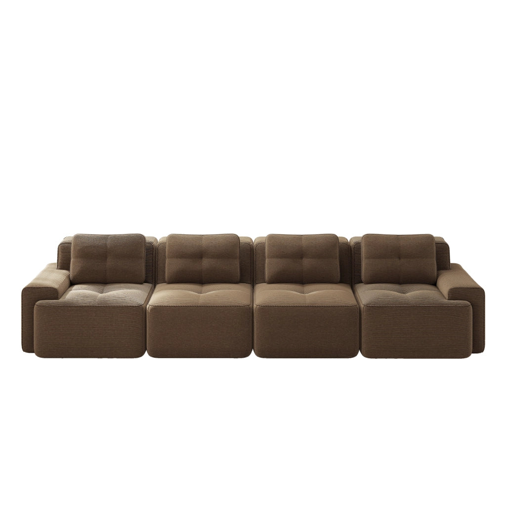 Sofa modulare senza ossa - Zephmum- 4 posti, design antiscivolo, tessuto velluto