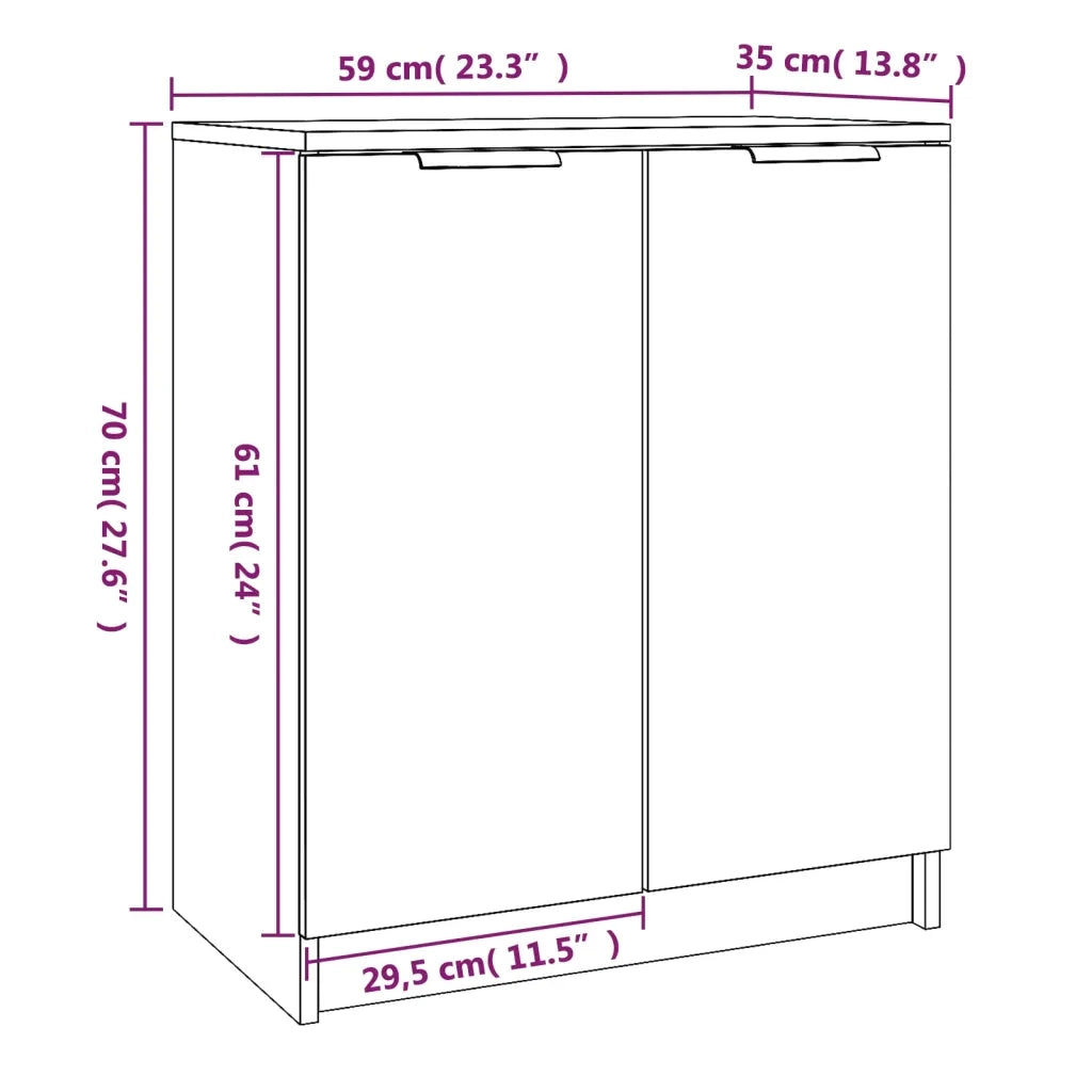 Scarpiera-Scaffale per scarpe Grigio Cemento 59x35x70 cm in Legno Multistrato