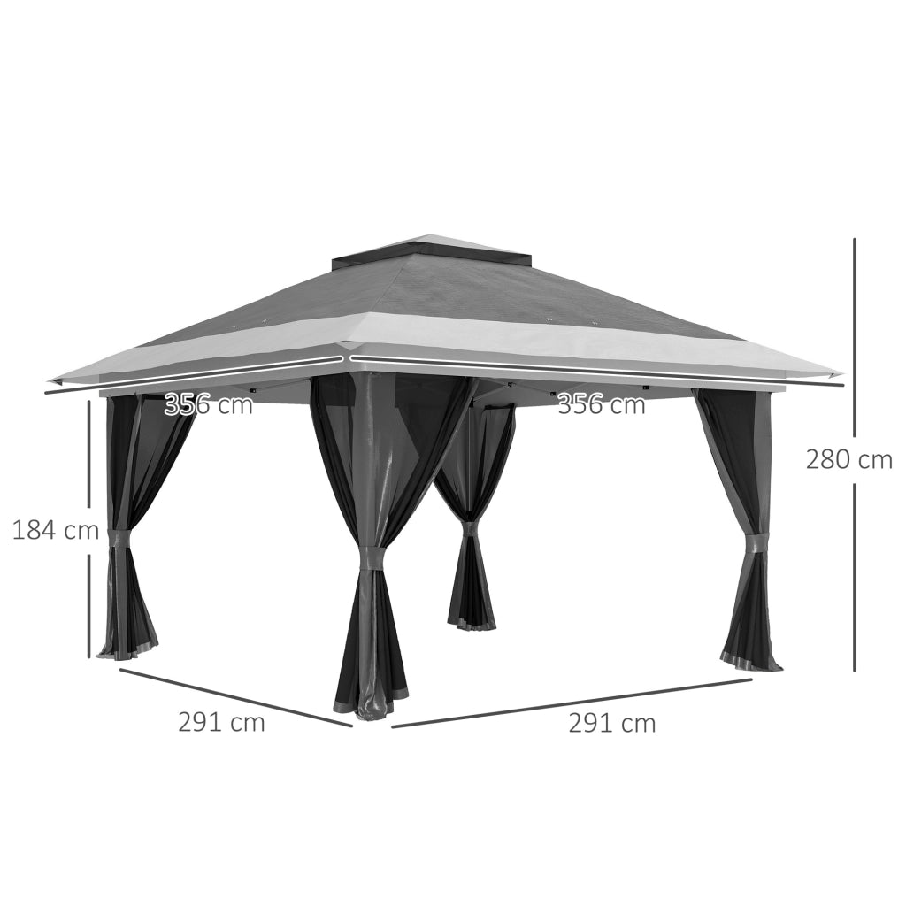 Gazebo Pieghevole ¨C Minimal ¨C Grigio 3.6x3.6 m