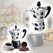 Trade Shop - Caffettiera Moka Caffè 1 Tazze Alluminio Mucca In Alluminio Mukka Caffe Espresso -