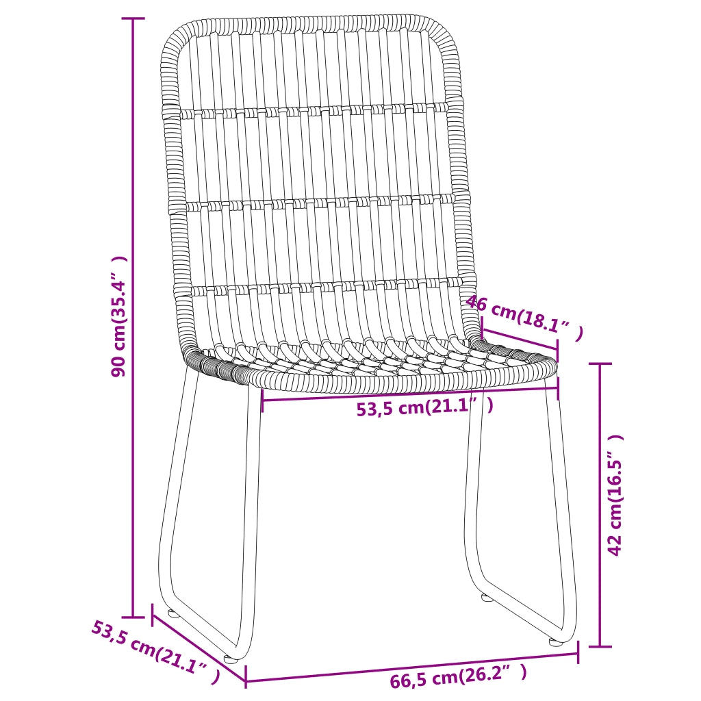 Set da Pranzo da Giardino 7 pz Nero 3099182