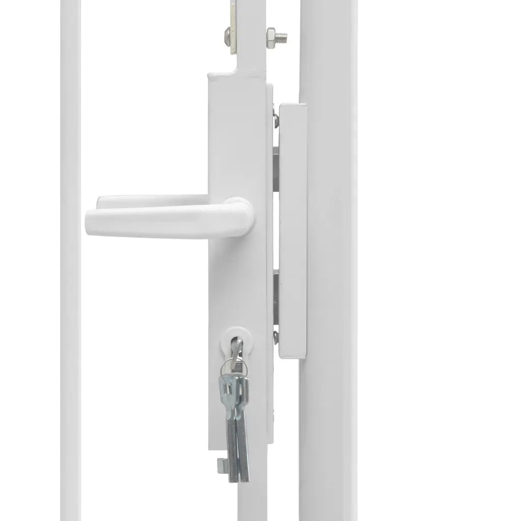 Cancello da Giardino Woerden in Acciaio 1x1,5 m Bianco 143065