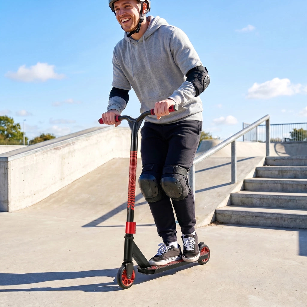 Monopattino Freestyle per Trick ¨C Xylo ¨C Cuscinetti ABEC-9 Ruote 120mm Rosso