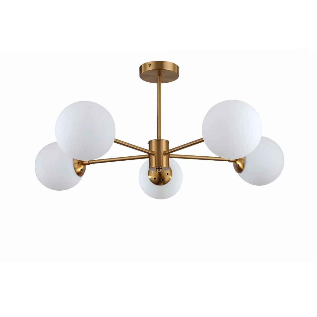 Lampadario Roma 5 luci E14 oro/bianco Light Prestige