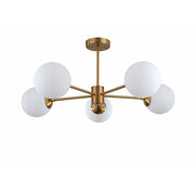 Lampadario Roma 5 luci E14 oro/bianco Light Prestige