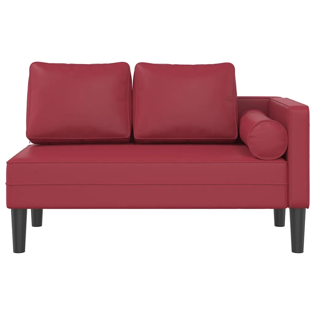 Sdraio con Cuscini Rosso Vino in Similpelle 4007568