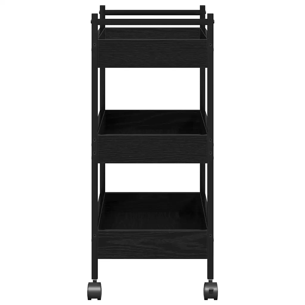 Carrello da Cucina Rovere nero 50 x 30 x 70 cm 869110