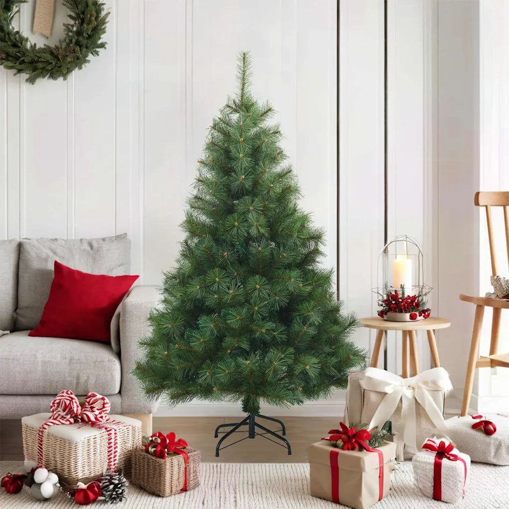 Albero di Natale Artificiale con Rami Pieghevoli Verde 120 cm 42019331