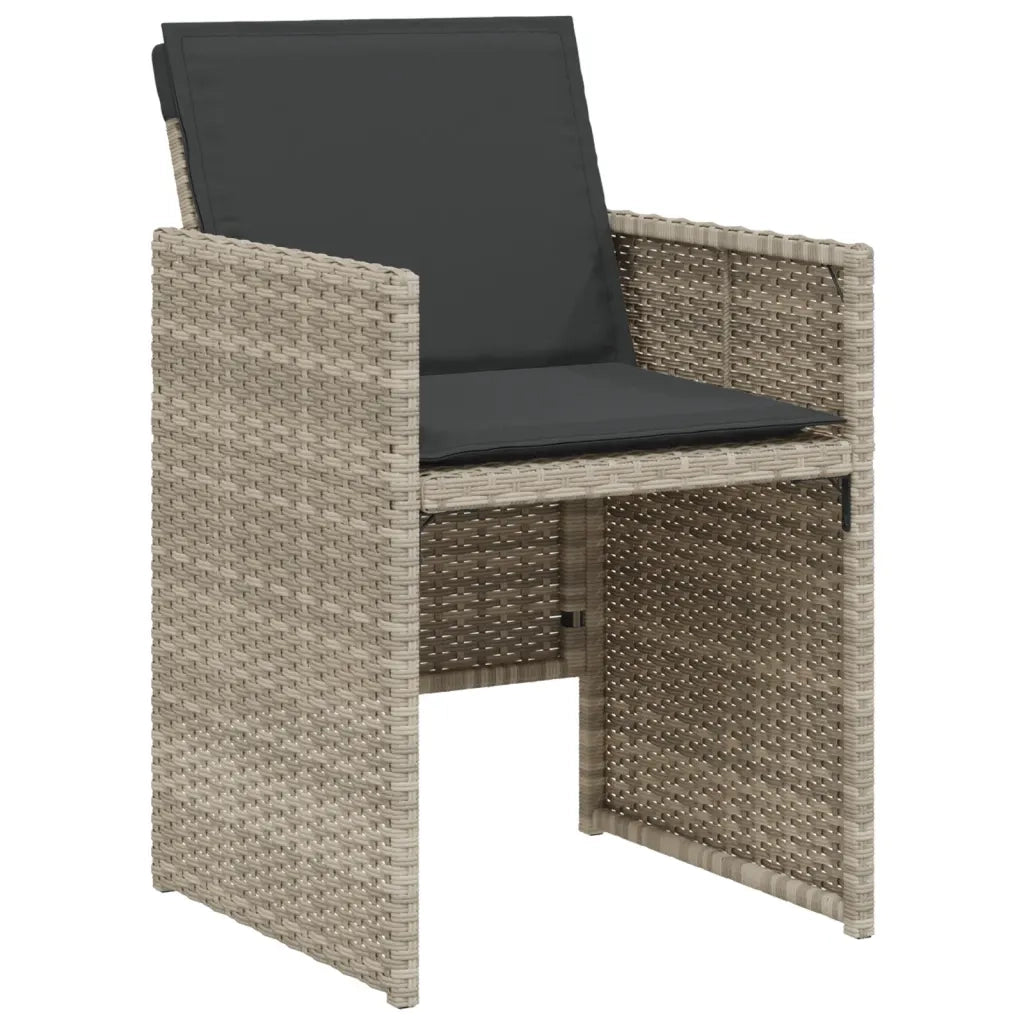 Set da Bistrò 3 pz con Cuscini Grigio Chiaro in Polyrattan 365070