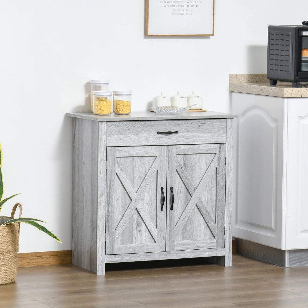 Buffet ¨C Minimal ¨C Grigio chiaro, Legno, 80x39.7x80 cm