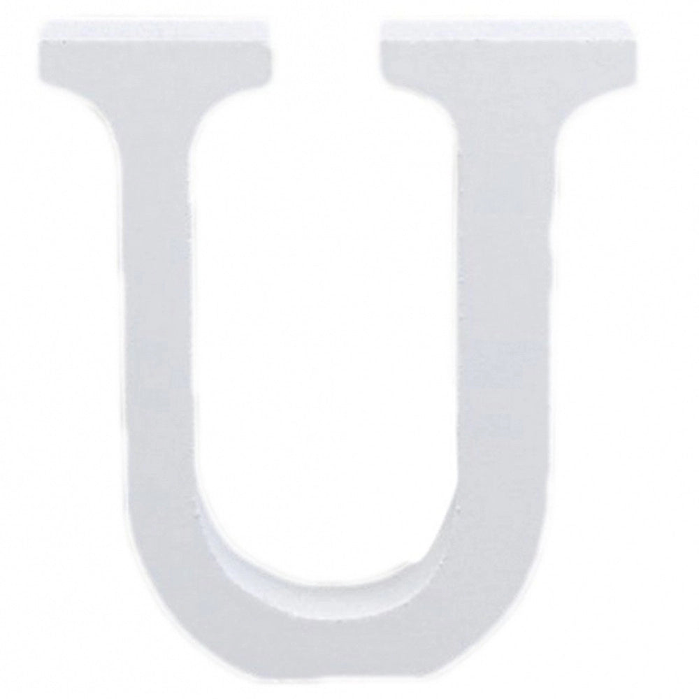 Trade Shop - Lettera U In Legno Bianco 11cm Decorazione Confettata Compleanno Promessa Wedding -
