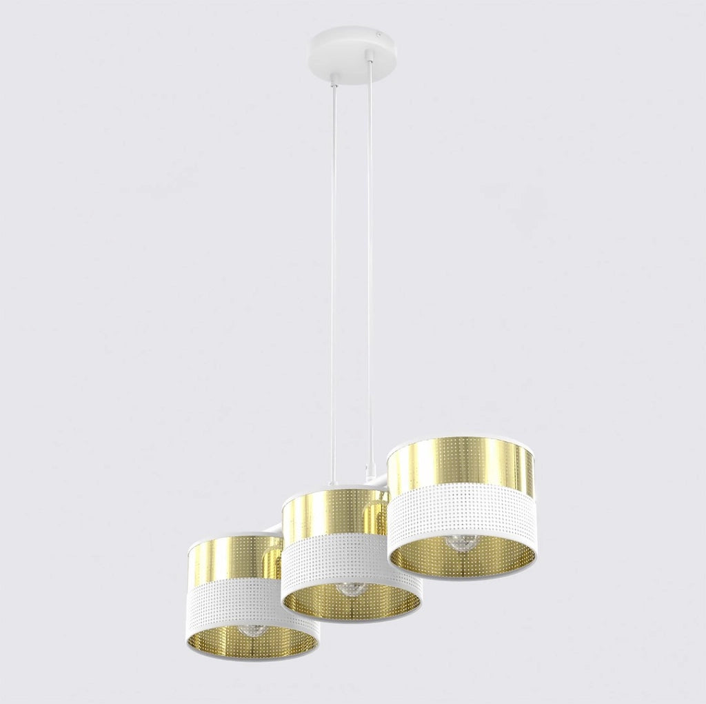 Lampada sospesa LUX bianco oro 3xE27 Emibig