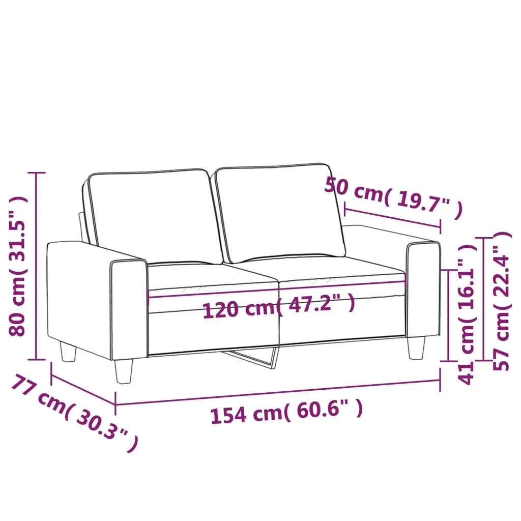 Divano a 2 Posti-Sofa 2 Posti Grigio Scuro 120 cm in Tessuto 254808
