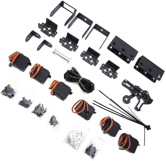 Kit di Robotica Industriale 6DOF - Arma Meccanica - Grippatore Servo - Accoppiatore Metallico - Angolo di Limitazione 180° - Nero