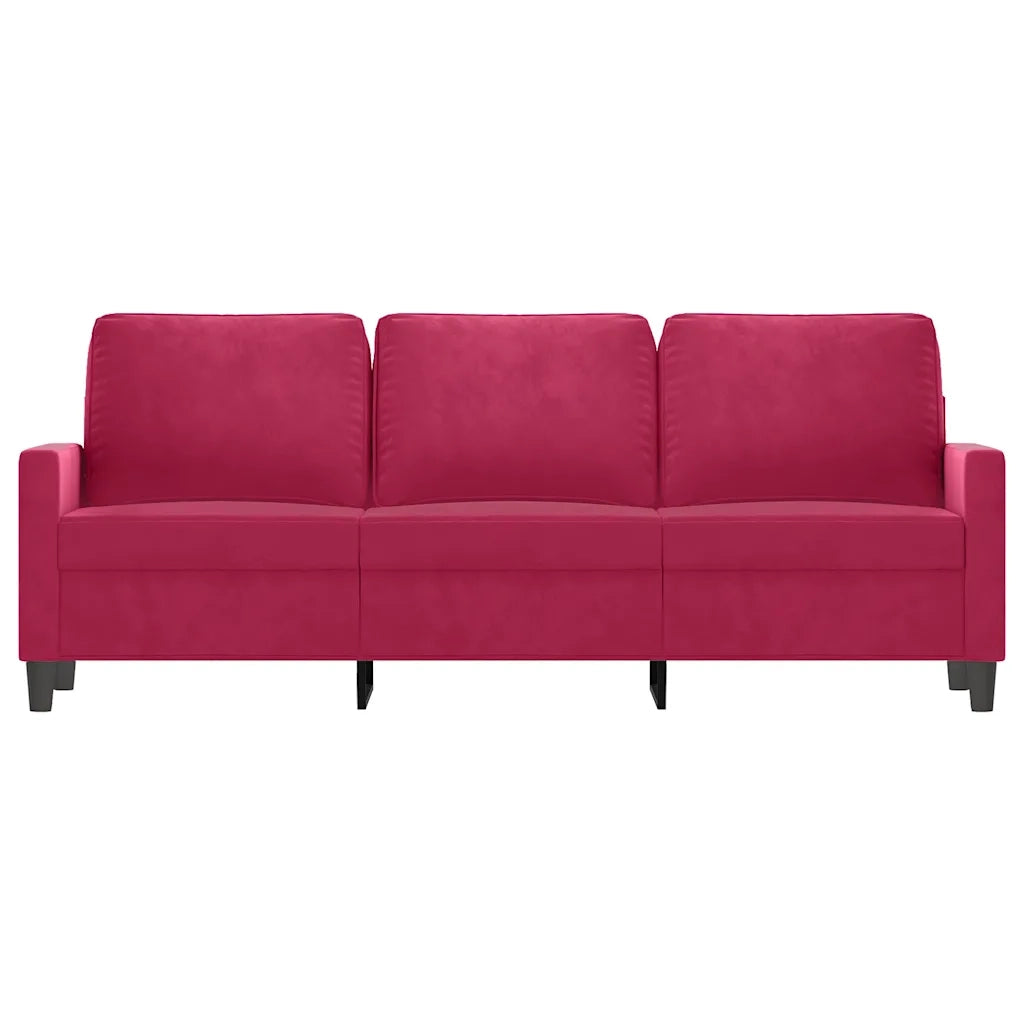 Divano a 3 Posti-Sofa 3 Posti Rosso Vino 180 cm in Velluto 706358