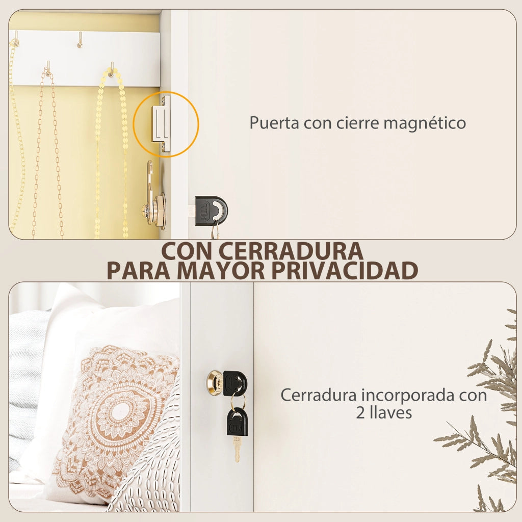 Specchio con cassetti ¨C Minimal ¨C Bianco crema 60x40x12