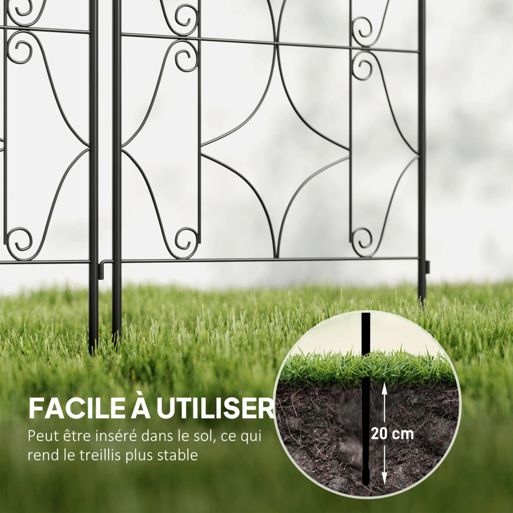 Supporto piante rampicanti ¨C Minimal ¨C 2 pezzi metallo 50x150 cm nero
