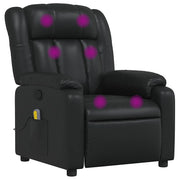 Poltrona Massaggiante | Sedia Relax Reclinabile Nera in Similpelle