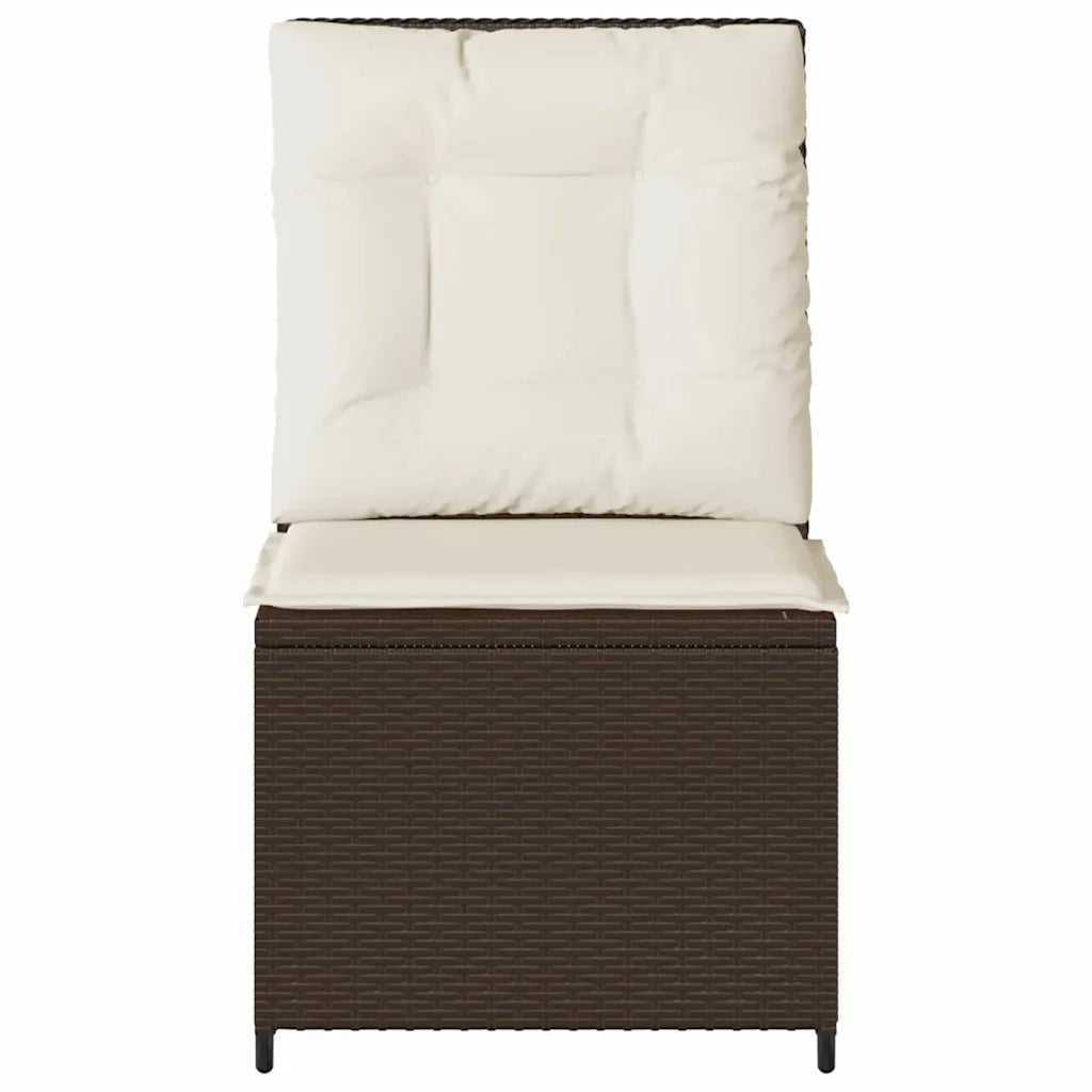 Divano da giardino con cuscino Nero e Bianco Crema polyrattan 3394477