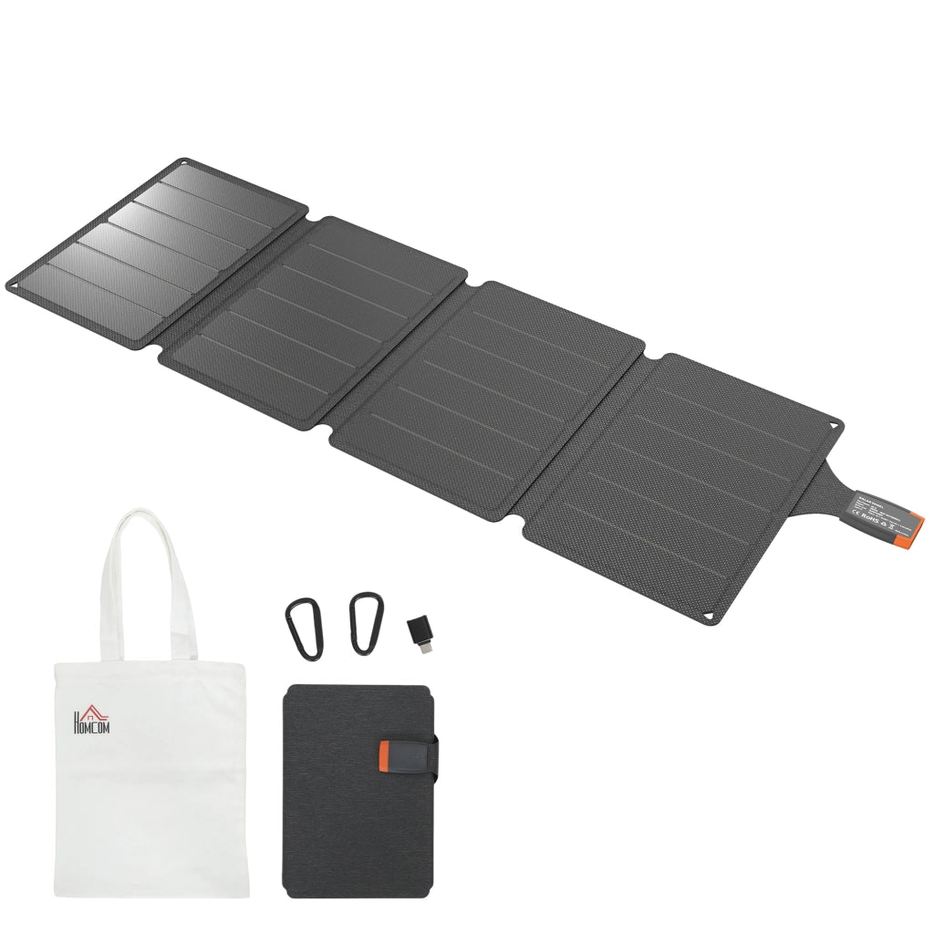 Pannello Solare Pieghevole 36W con USB-A e Tipo-C IP67 ¨C zephmum ¨C Nero