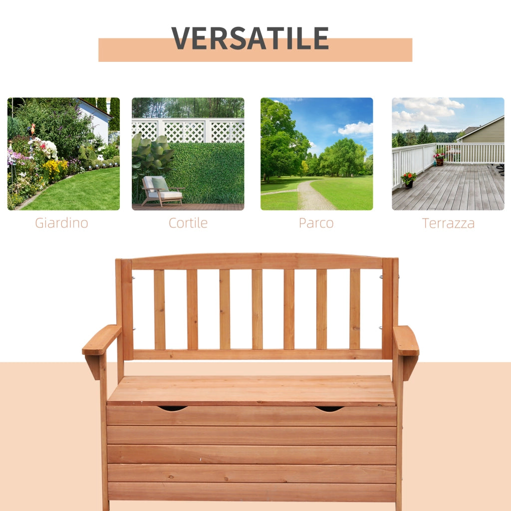 Panchina da Giardino 2 Posti con Contenitore ¨C Xylo ¨C Legno