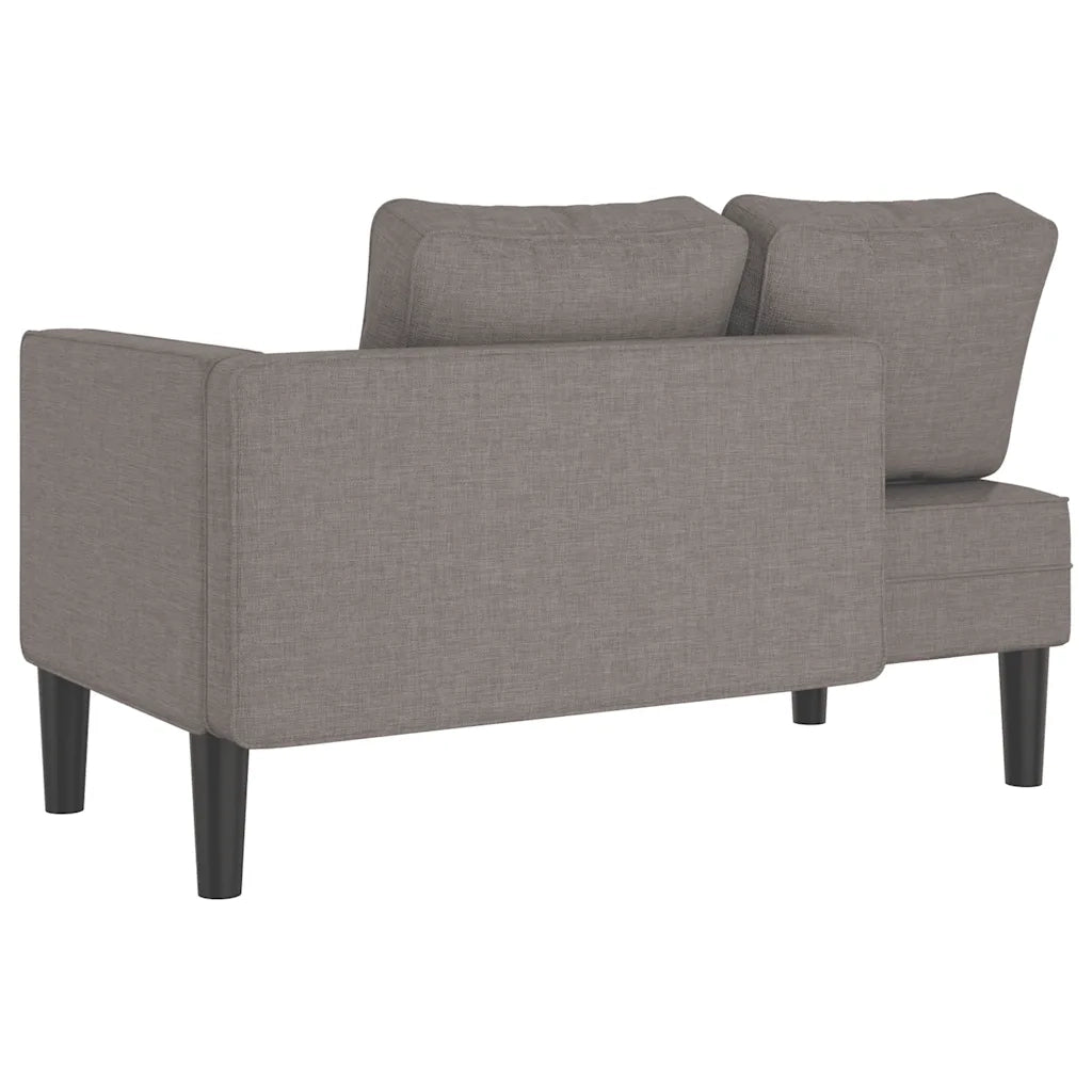 Chaise Longue con Cuscini Tortora in Tessuto 4007583
