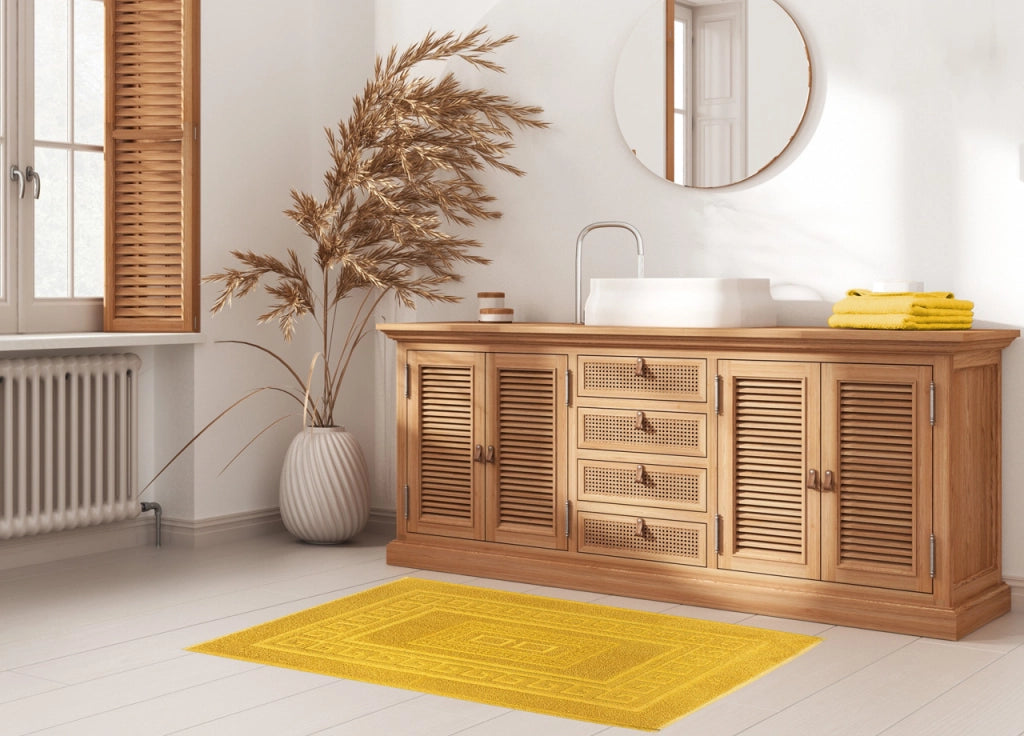 Tappeto Da Bagno Disegno Torino Colore Senape - 60x120 - Senape