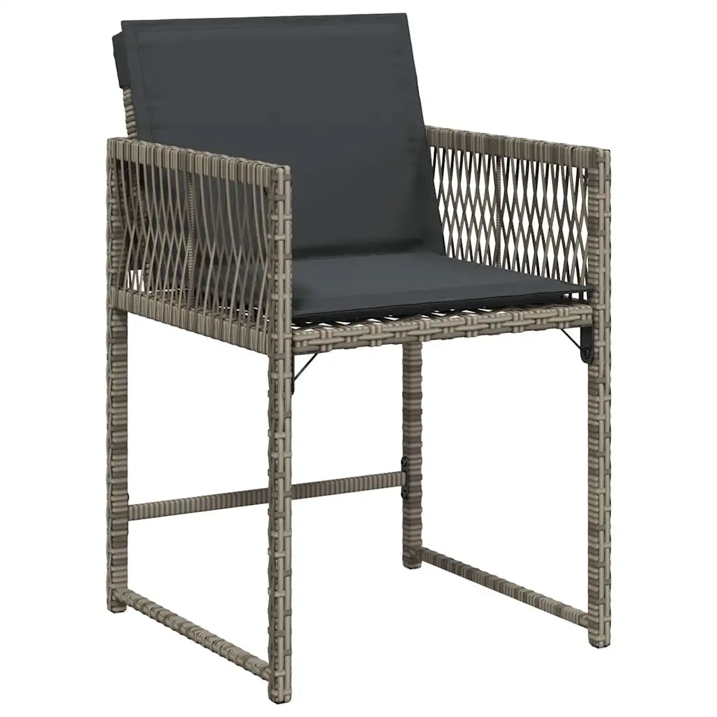 Set da Pranzo per Giardino 5 pcs Grigio polyrattan 3380750