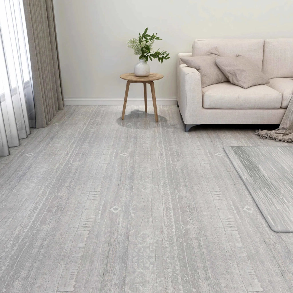 Tavole per Pavimenti 5,11 m² 55 pcs PVC Grigio chiaro e bianco 42046347